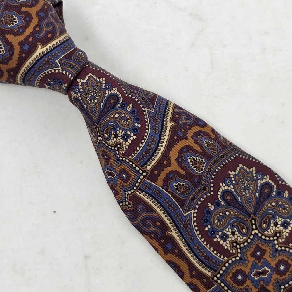 Paul Fredrick Necktie Men'sβ Paisley 100% Silk Tie Multicolor Made in Italy